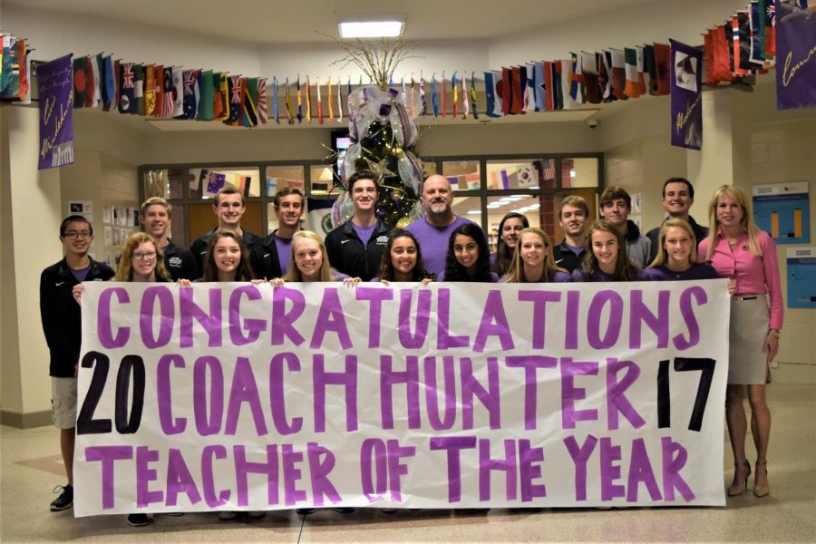 Bryan Hunter is DHS Teacher of the Year 2018. He teaches math and coaches swim & dive and golf. 
